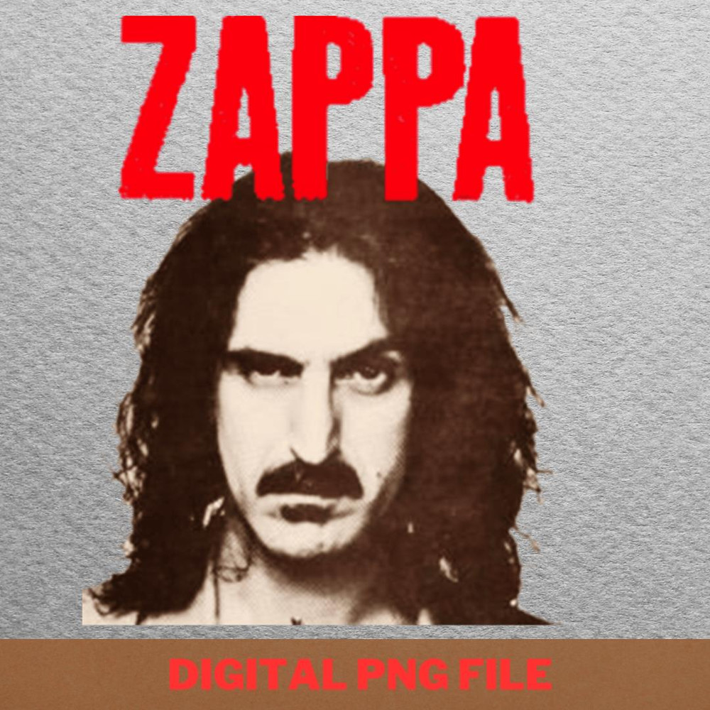 Frank Zappa Satirical Legend PNG, Frank Zappa PNG, 70s Style Digital Png Files.jpg