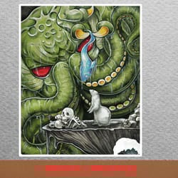 call of cthulhu mugs png, hp lovecraft png, sea monster digital png files