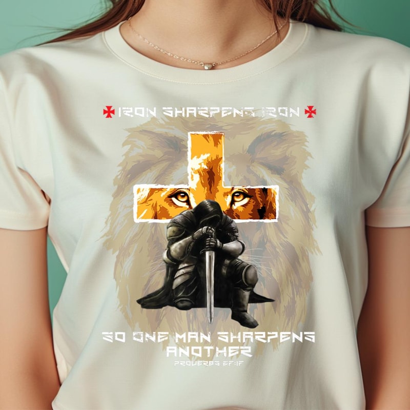 Iron Sharpens Iron Crosses Lion PNG, Iron Man PNG, Marvel Digital Png Files.jpg