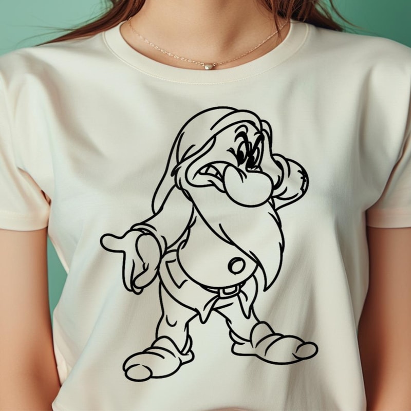 Disney Snow White Grumpy Holding Head Simple Black Outline PNG, Cinderella PNG, Cinderella Castle Digital Png Files.jpg