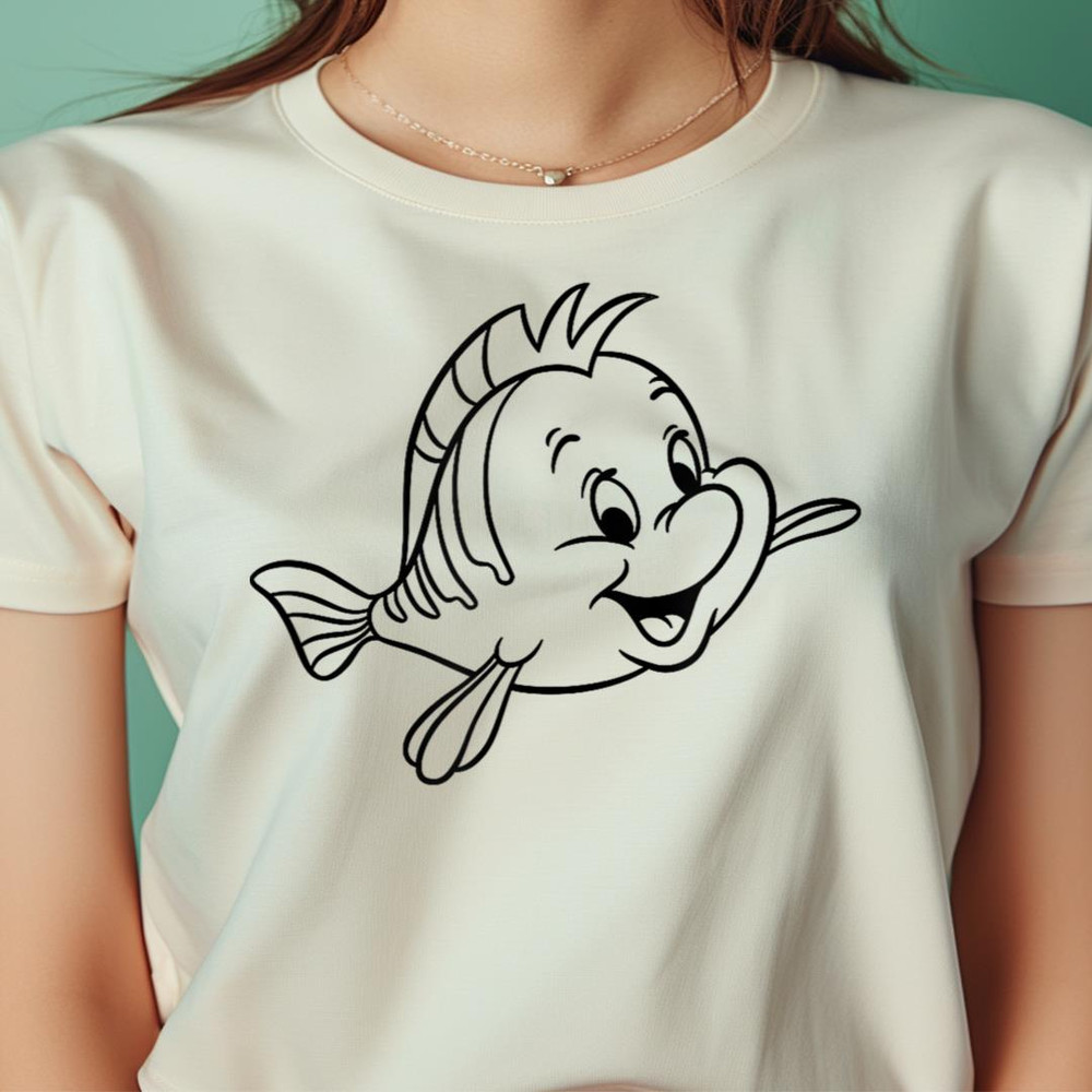 Disney The Little Mermaid Flounder Simple Black Outline PNG, Cinderella PNG, Cinderella Castle Digital Png Files.jpg