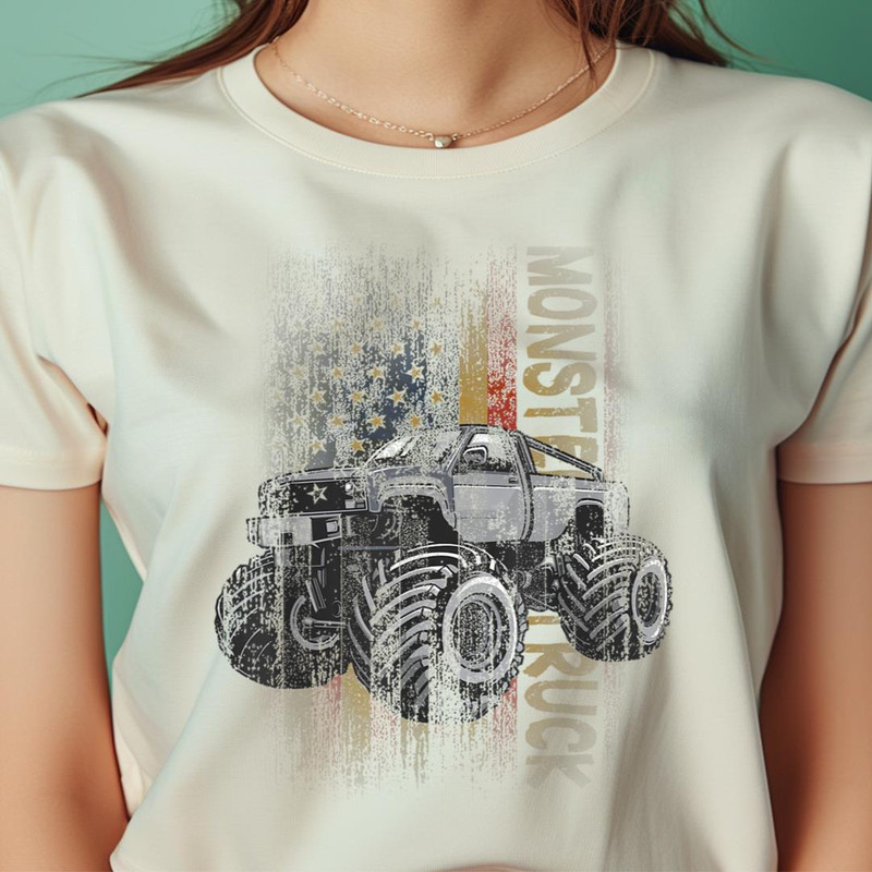 Vintage American Flag Monster Truck Patriotic Monster Truck PNG, Monsters Inc PNG, Monsters University Digital Png Files.jpg