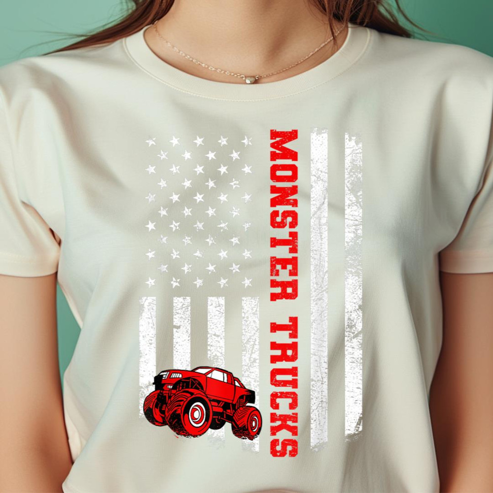 Monster Trucks American Usa Flag Patriotic Monster Truck Fan PNG, Monsters Inc PNG, Monsters University Digital Png Files.jpg