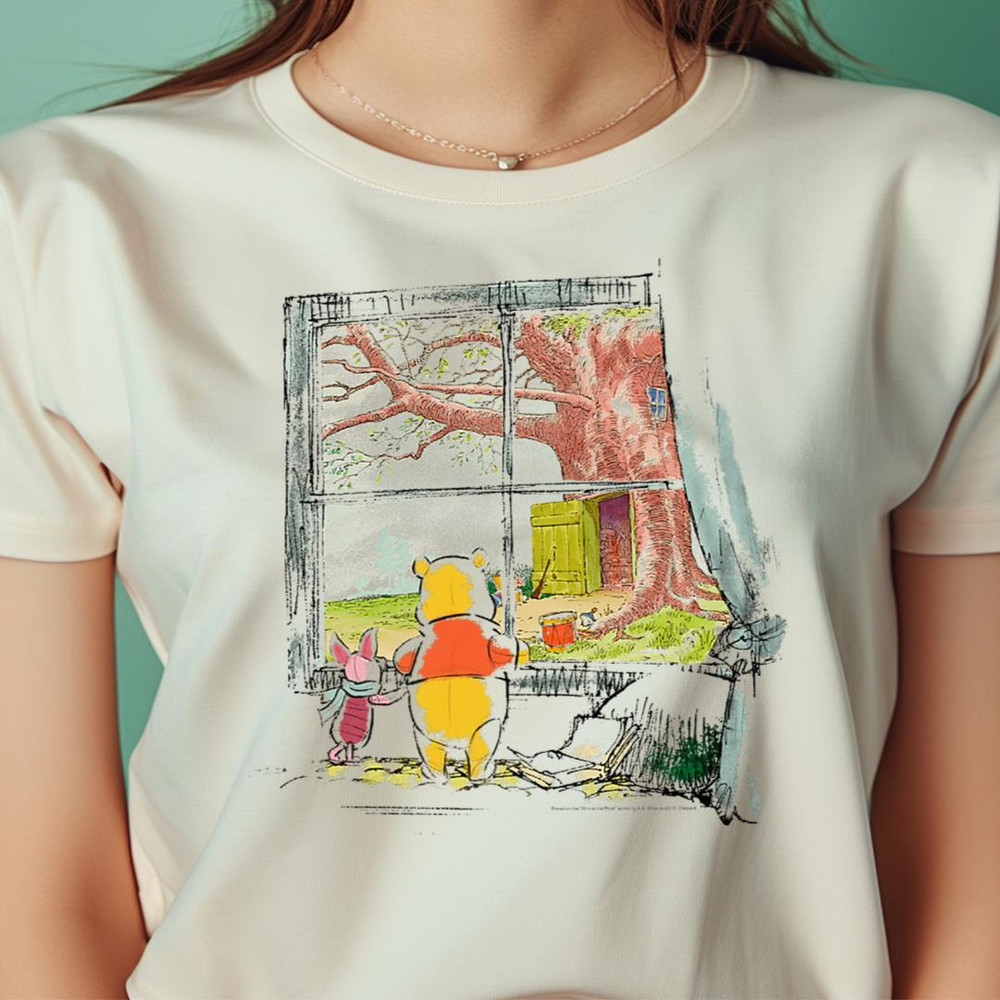 Disney Winnie The Pooh Piglet And Pooh Window Sketch Premium PNG, Winnie The Pooh PNG, The Pooh Digital Png Files.jpg