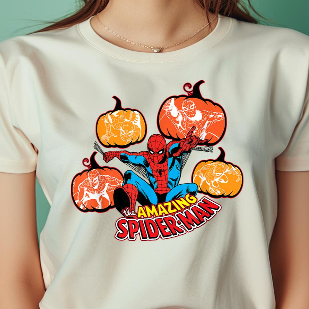 Marvel Amazing Spider Man Halloween Fall Pumpkins Comic Art PNG, Spider Man PNG, Spider Gwen Digital Png Files.jpg