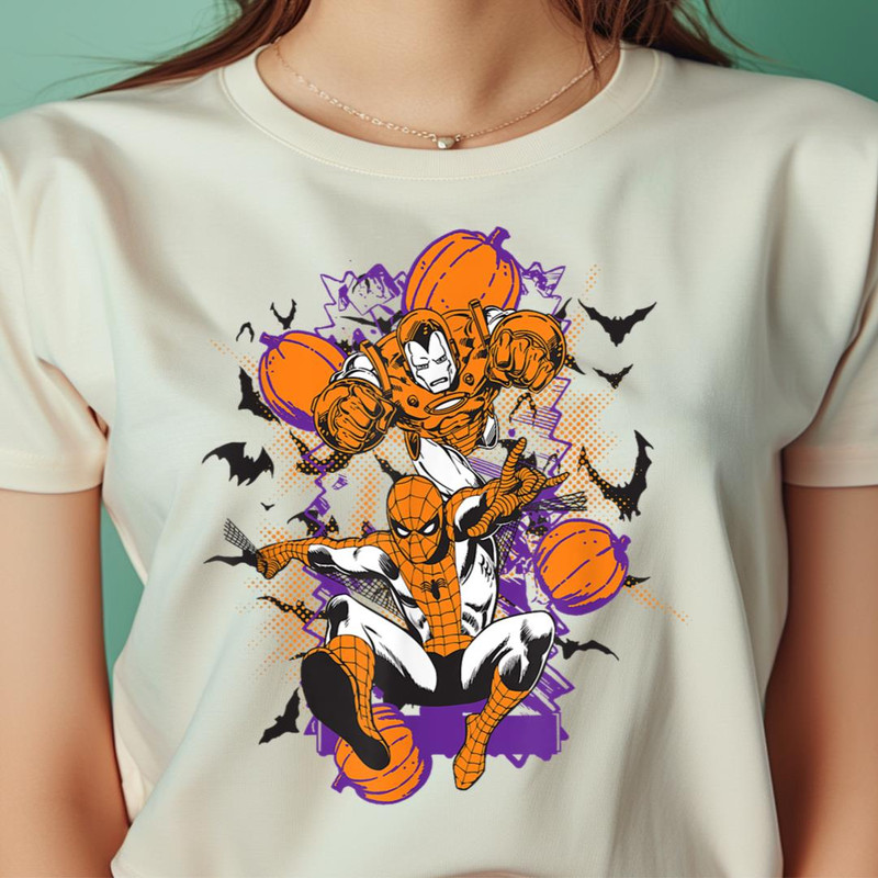 Marvel Spider Man And Iron Man Halloween Pumpkins PNG, Spider Man PNG, Spider Gwen Digital Png Files.jpg