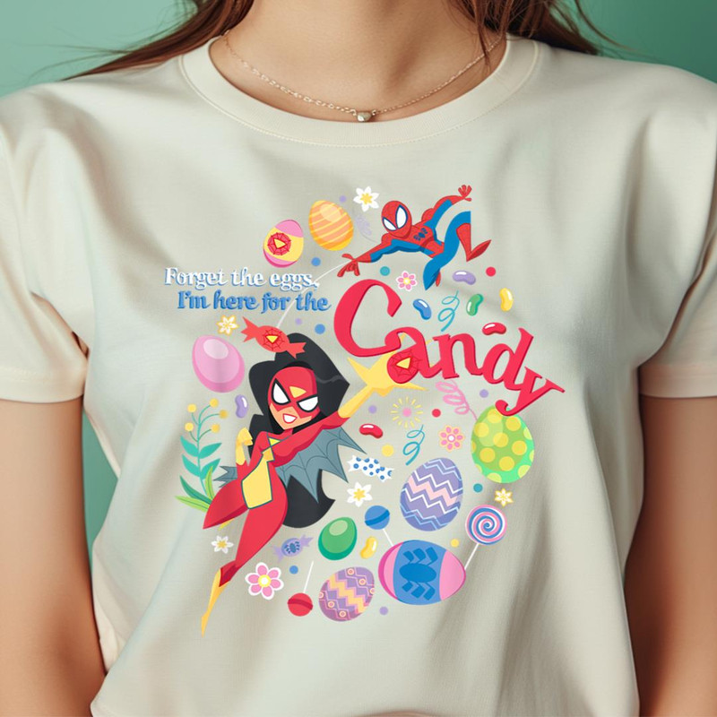 Marvel Spider Man And Spider Woman Here For The Candy Easter PNG, Spider Man PNG, Spider Gwen Digital Png Files.jpg