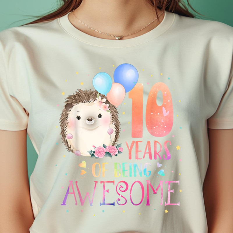 Awesome Cute Hedgehog 10Th Birthday Girl PNG, Sonic the Hedgehog PNG, Digital Png Files.jpg