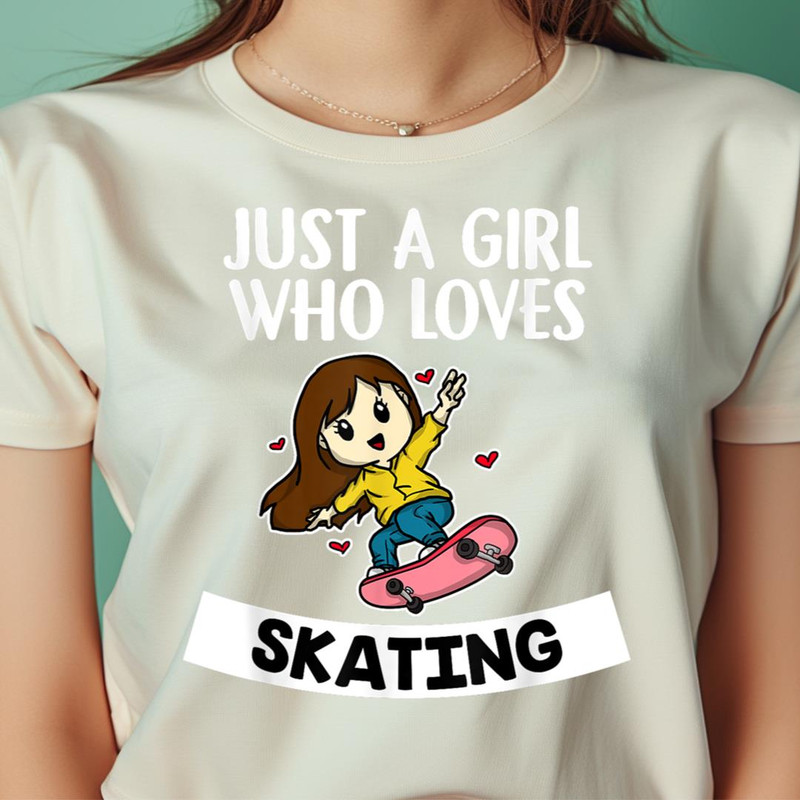 Just A Girl Who Loves Skating Cute Girl With Skateboard PNG, The Powerpuff Girls PNG, Digital Png Files.jpg