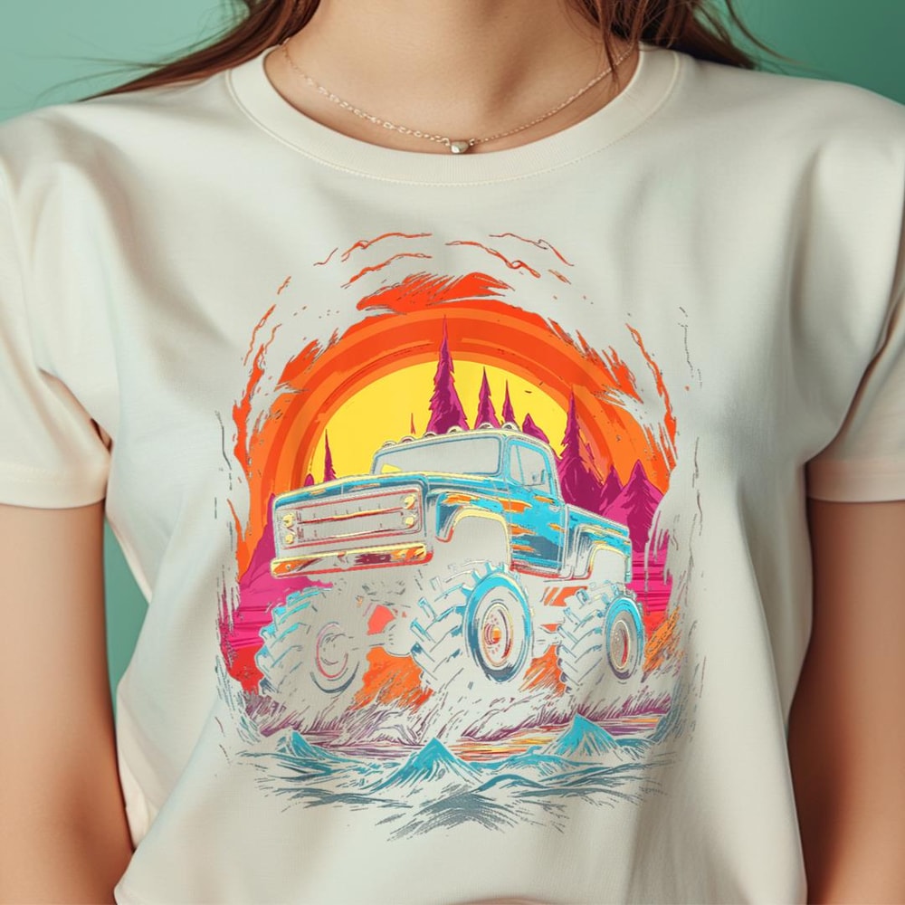 Sunset Monster Truck Boys Mens PNG, The Sesame Street Monsters PNG, Wookiee Monster Digital Png Files.jpg