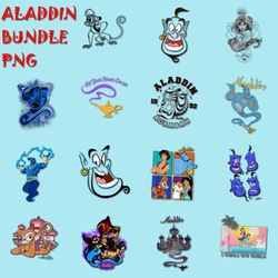 15 disney aladdin png bundle, disney aladdin layered digital file, disney aladdin png bundle digital download