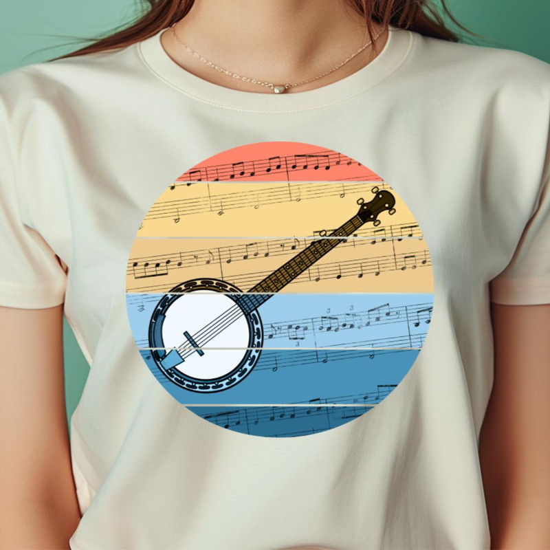 Banjo Music Notation Banjoist Folk Musician PNG, Bluegrass PNG.jpg