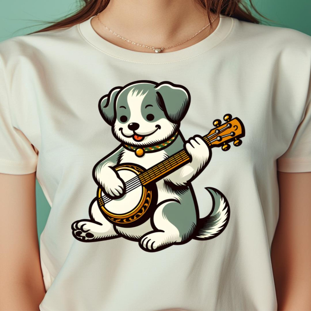 Banjo Puppy Rustic Revelry PNG, Bluegrass PNG.jpg