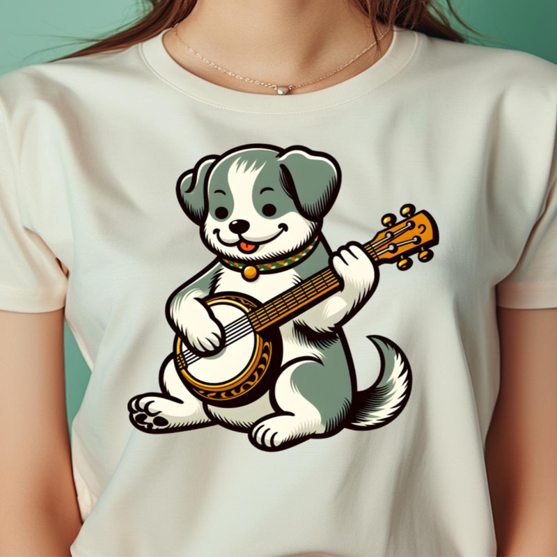 Banjo Puppy Rustic Revelry PNG, Bluegrass PNG.jpg