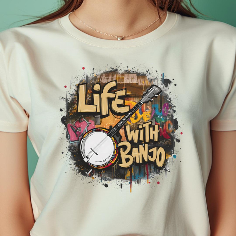 Life With Banjo Banjo Graffiti Design PNG, Bluegrass PNG.jpg