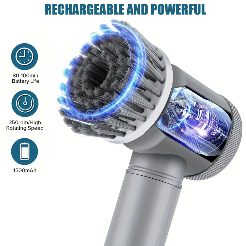 Electric Spin Scrubber Cordless Cleaning Brush With Replaceable Brush Heads For Effortless Cleaning 1