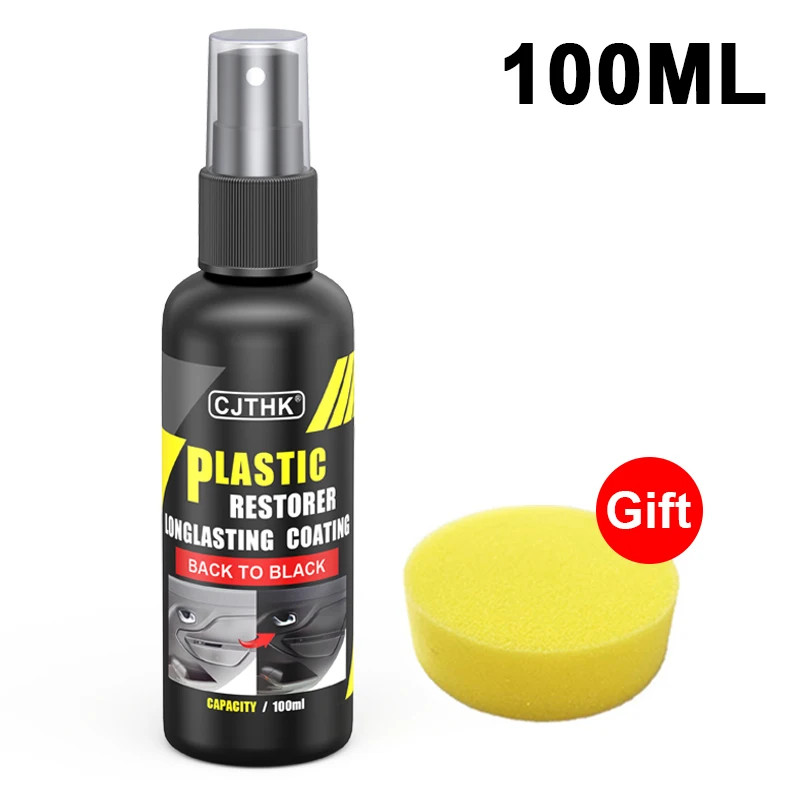 Premium Car Polish Plastic Restorer Long Lasting Black Gloss Renewal For Auto Trim Leather 6