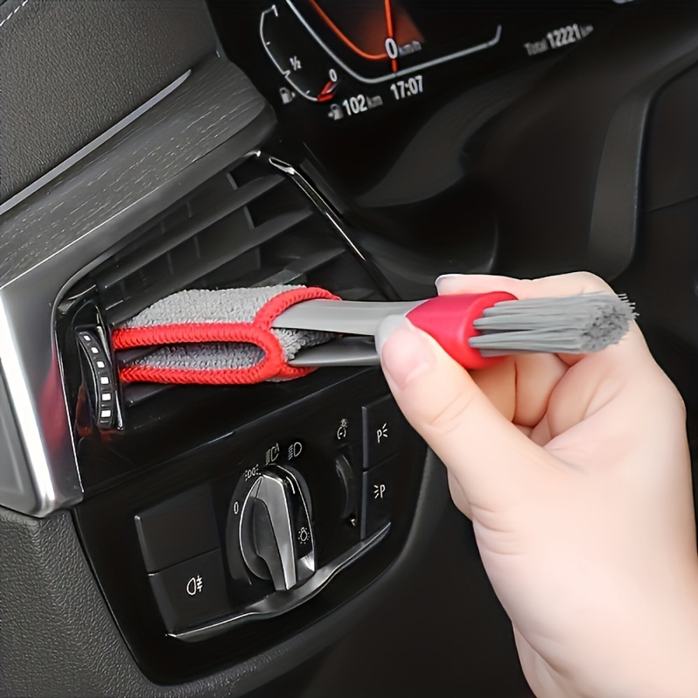 Car Vent Duster & Dust Remover Tool Soft Bristle Brush for Air Vent Cleaning & Auto Interior Detailing
