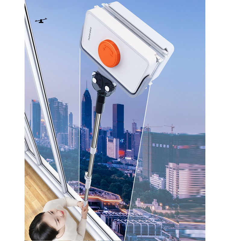 Professional Magnetic Home Window Cleaner Brush Double with Telescopic Rod, Super Strong Magnetic Glass Cleaning Tool