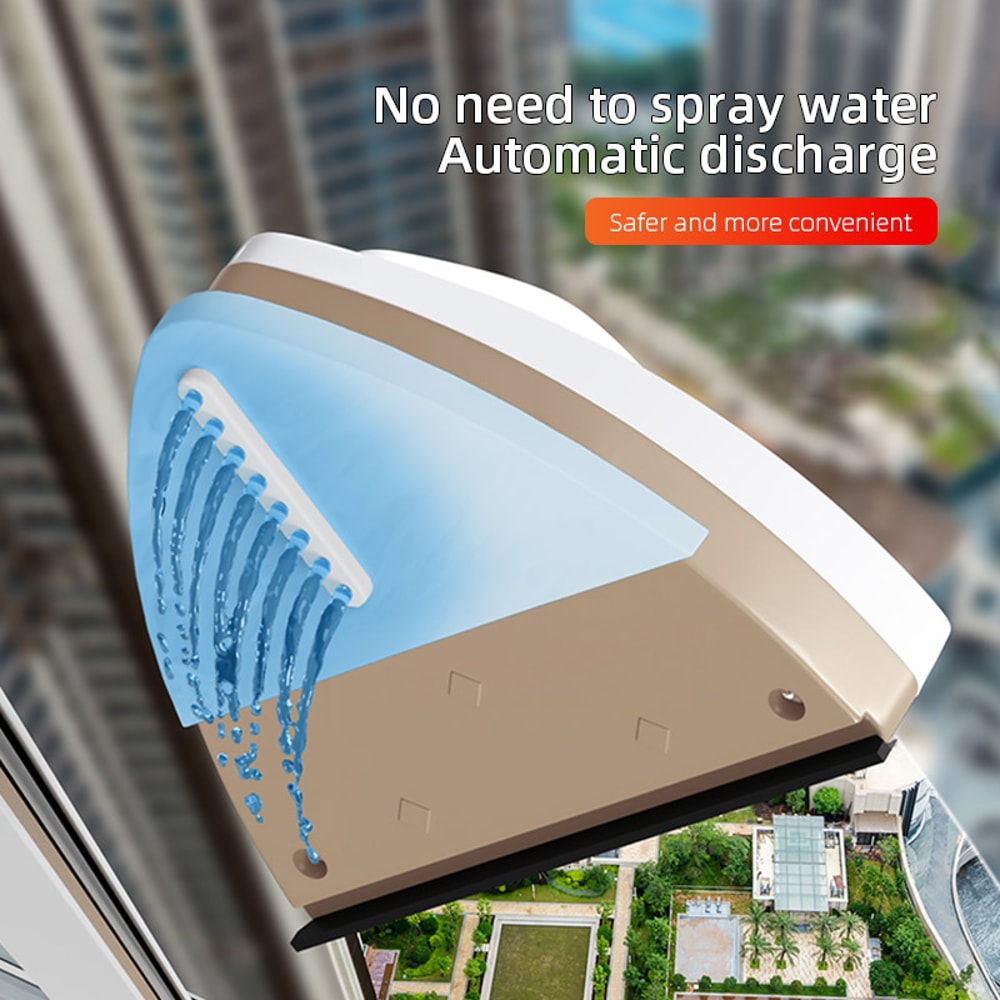 Household Special Window Cleaner For Home, NEW Magnetic Glass Window Cleaning Tool, Water Discharge Double-layer Wiper