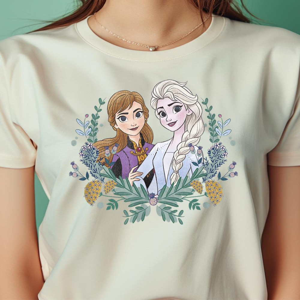 Disney Frozen Anna Elsa Sisters Floral PNG, Disney Frozen PNG, Elsa and Anna Digital Png Files.jpg