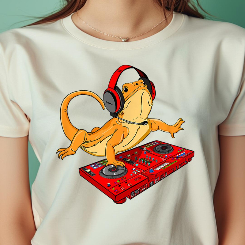 Bearded Dragon Dj Sound Tech Red Headphone Music Lizard PNG, Joker PNG, poker face Digital Png Files.jpg