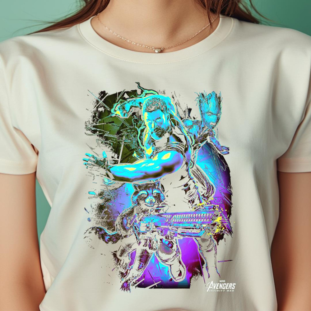 Marvel Infinity War Thor Rocket Groot Neon PNG, Thor PNG, Avengers Digital Png Files.jpg