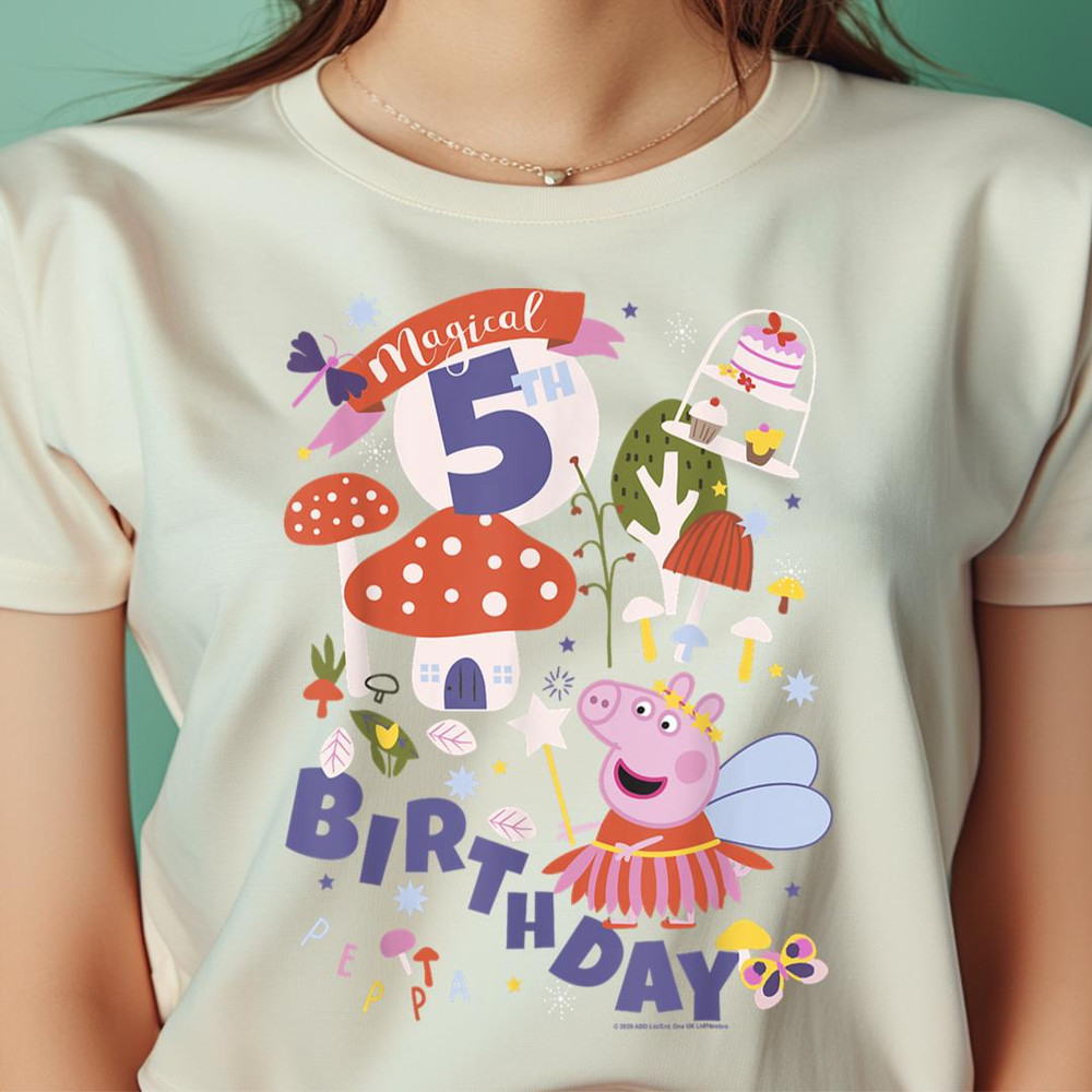 Peppa Pig Magical 5Th Birthday PNG, Peppa Pig PNG, Piggy Digital Png Files.jpg
