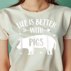 pig lover gift farmer 'life is better with pigs' funny pig png, peppa pig png, piggy digital png files