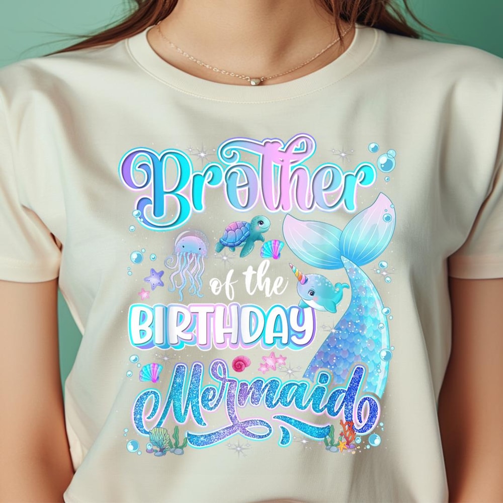 Brother Of The Mermaid Birthday Girl Family Birthday Mermaid PNG, The Little Mermaid PNG, Fantasy Digital Png Files.jpg