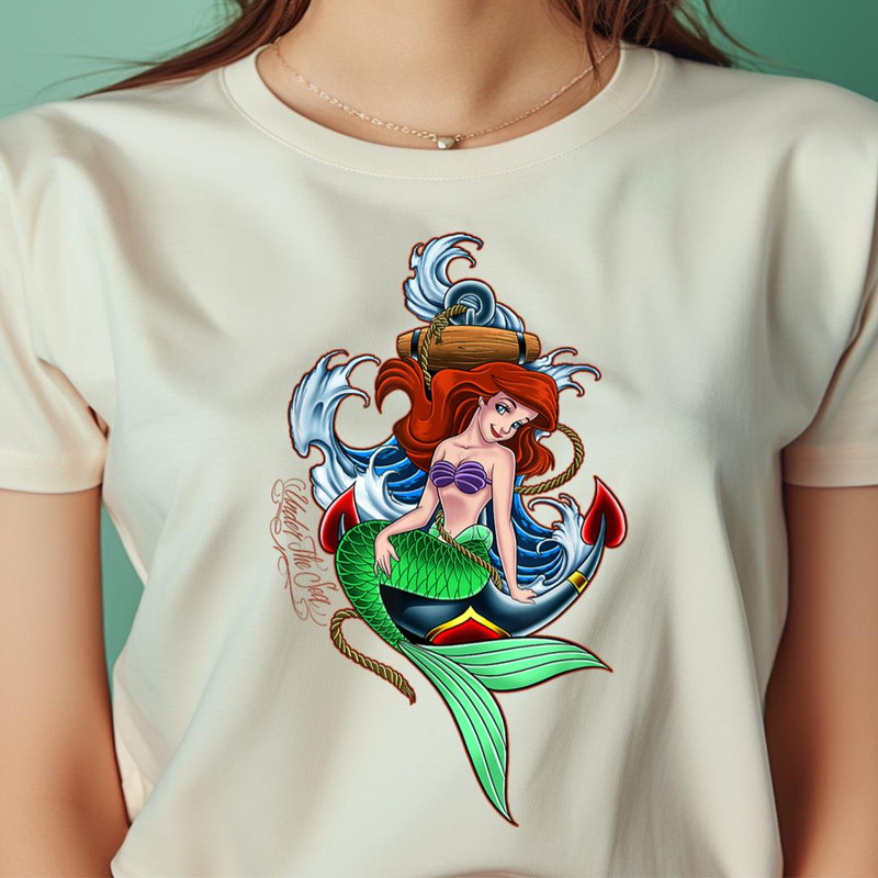 Disney Little Mermaid Under The Sea Tattoo Style Portrait PNG, The Little Mermaid PNG, Fantasy Digital Png Files.jpg