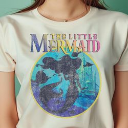 disney little mermaid vintage poster style graphic png, the little mermaid png, fantasy digital png files
