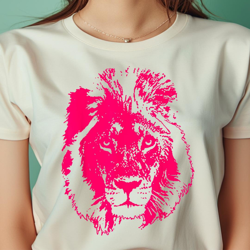 Hot Pink Leo Lion Head Animal King PNG, The Lion King PNG, Lion Face Digital Png Files.jpg