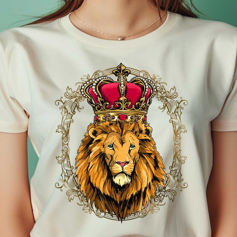 King Lion Wearing Crown - Queen Lion Animal PNG, The Lion King PNG, Lion Face Digital Png Files.jpg