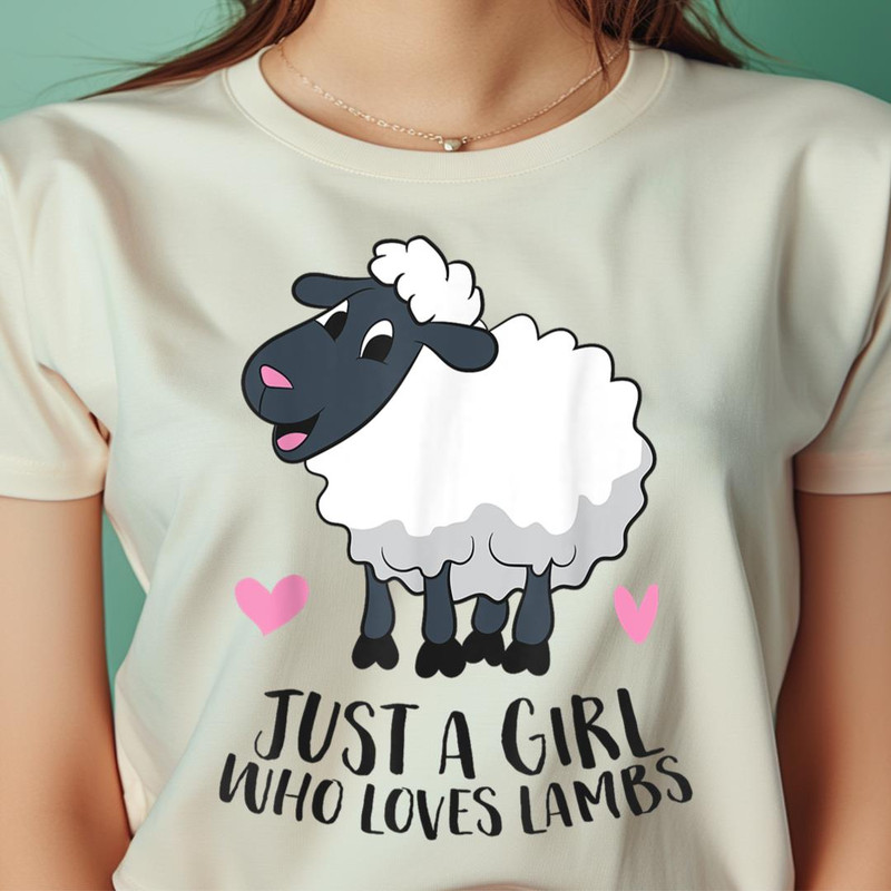Cute Lamb Girl Just A Girl Who Loves Lambs Farmer Girl PNG, The Powerpuff Girls PNG, Girl Power Digital Png Files.jpg