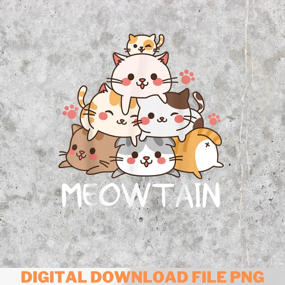 Cat Cute Kitty Pile Cats Anime Kawaii Neko Gifts Women Girls_T-Shirt_File PNG.jpg