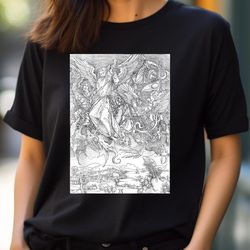 albrecht durer, michael slaying the dragon engraving, occult png, michael myers png, friday the 13 th digital png files