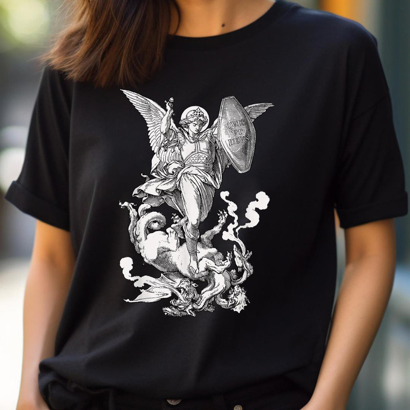 Archangel Saint Michael Fighting The Dragon Catholic PNG, Michael Myers PNG, Friday The 13 Th Digital Png Files.jpg