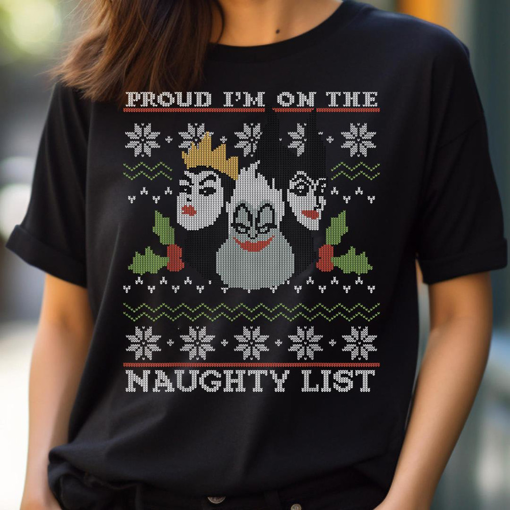 Disney Villains Proud To Be On The Naughty List Ugly Sweater PNG, Cinderella PNG, Cinderella Castle Digital Png Files.jpg