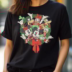 disney group shot christmas wreath premium png, goofy png, goofy ahh digital png files