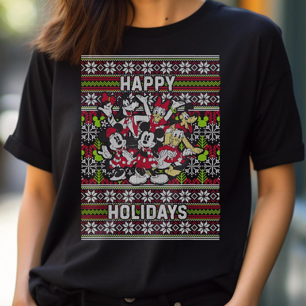 Disney Group Shot Happy Holidays Christmas Sweater Style PNG, goofy PNG, goofy ahh Digital Png Files.jpg