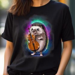 hedgehog playing cello in galaxy rainbow space png, sonic the hedgehog png, hedgehog digital png files