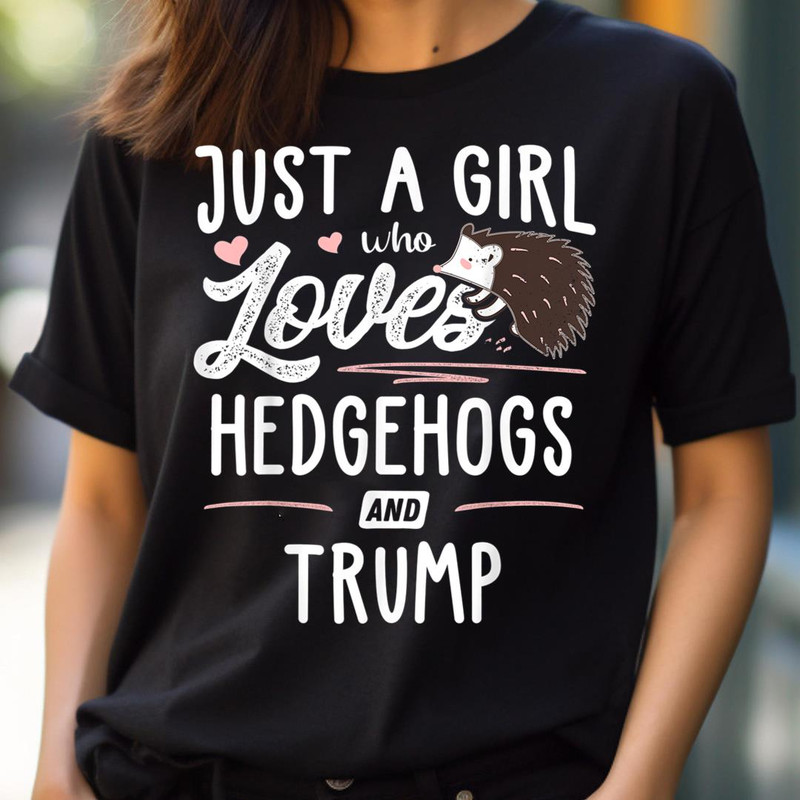 Just A Girl Who Loves Hedgehogs And Trump Gift Women PNG, Sonic the Hedgehog PNG, Hedgehog Digital Png Files.jpg