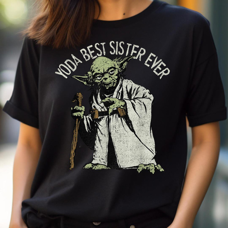 Star Wars Yoda Best Sister Ever Portrait PNG, Star Wars Yoda PNG, Baby Yoda Digital Png Files.jpg