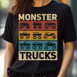 vintage monster truck tee men boys kids retro monster trucks png, the sesame street monsters png, monsters digital png f
