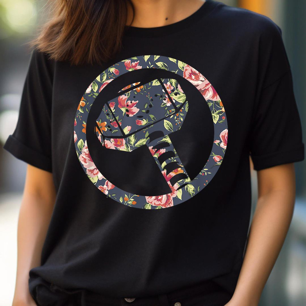 Marvel Thor Floral Print Hammer Comic Icon PNG, Thor PNG, Thor Ragnarok Digital Png Files.jpg
