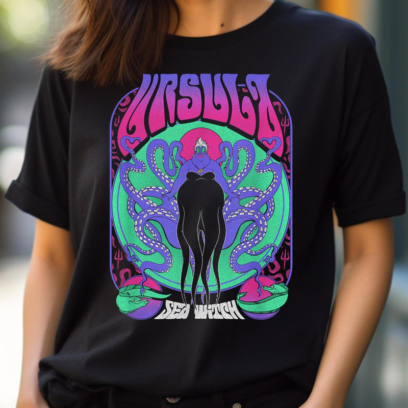 Disney Villains Ursula Sea Witch Seventies Retro Poster PNG, Villains PNG, Disney Villains Digital Png Files.jpg
