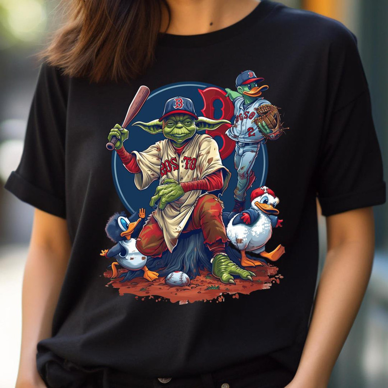 Boston Bats Challenge Yoda'S Force PNG, Yoda Vs Boston Red Sox logo PNG, Yoda Digital Png Files.jpg