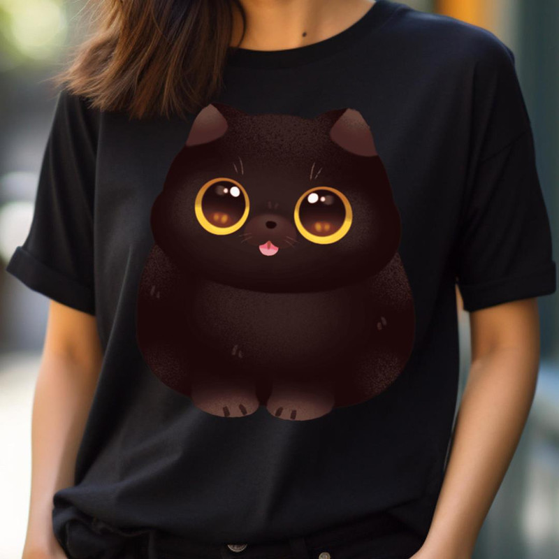 Chonky Black Cat - Black Cat Cozy PNG, Black Cat PNG.jpg