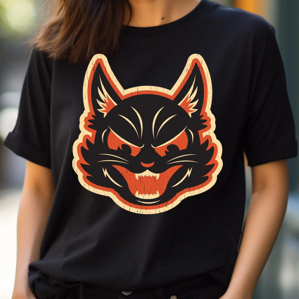 Vintage Angry Halloween - Black Cat Mystery PNG, Black Cat PNG.jpg